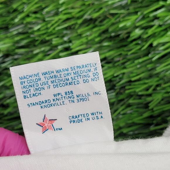 Vintage 90s Bee Honeycomb Shirt S/M 18x25 White USA Bumblebee - Picture 4 of 12